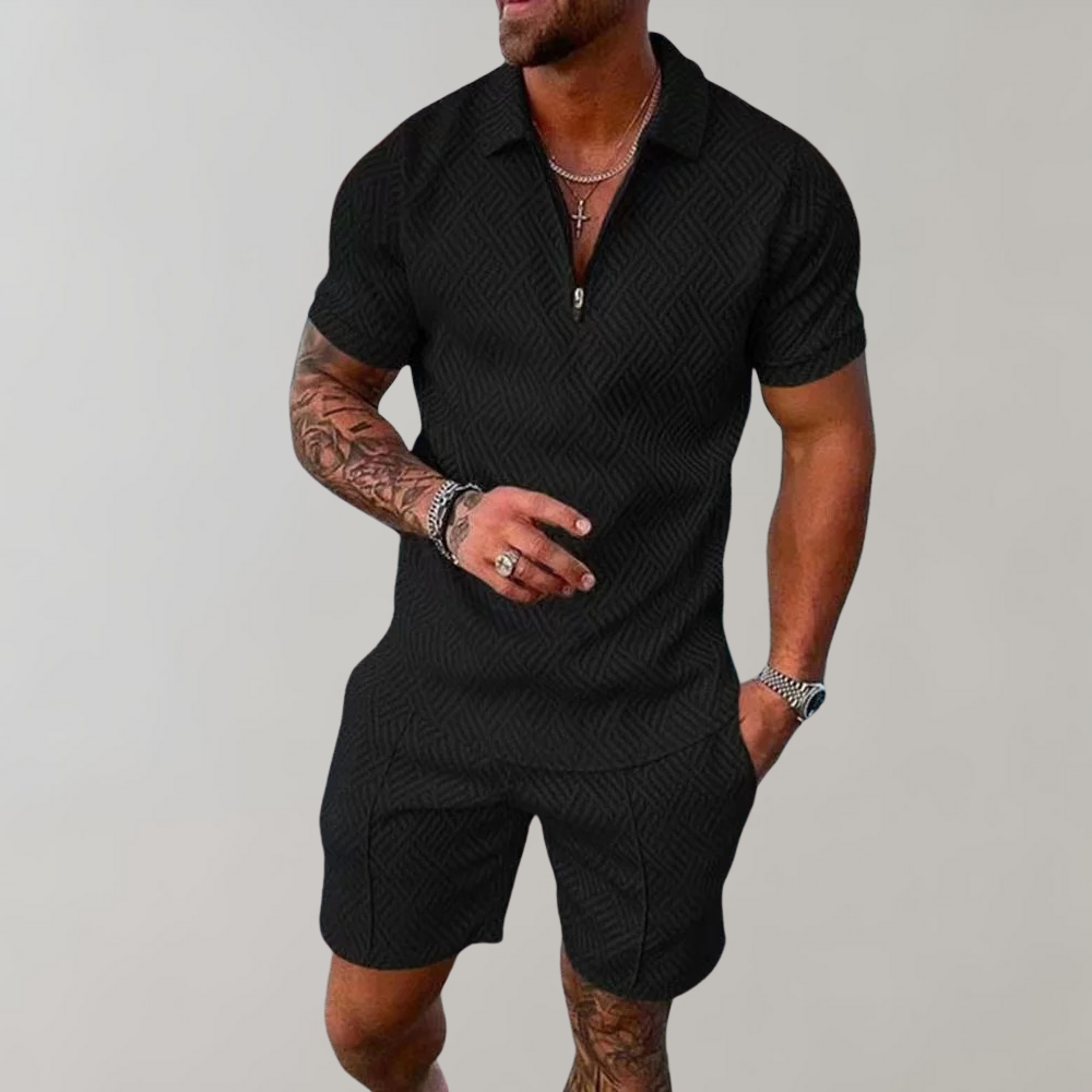 Soren | Elegant Zipped Ensemble Short Sleeves