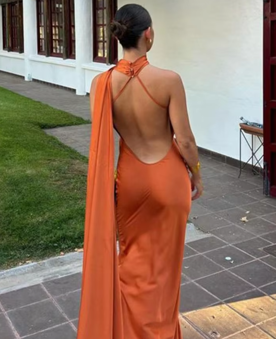 Jade | Vestido de Noche Largo y Drapeado