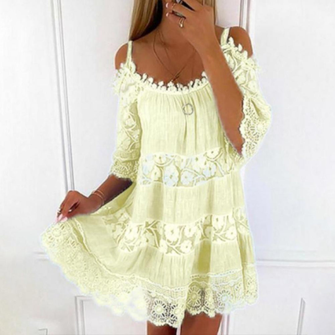 Laura | Bohemian Dress with Off-the-Shoulder - Light and Feminine Style