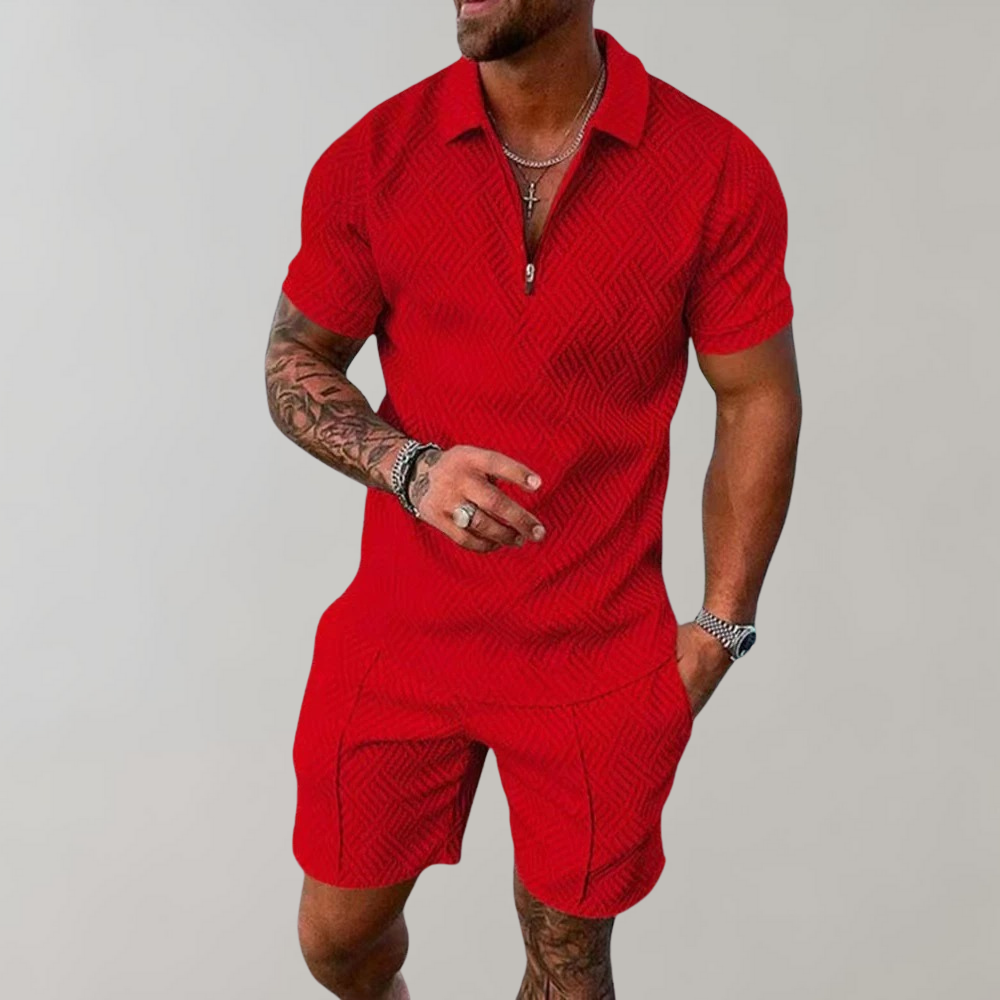 Soren | Elegant Zipped Ensemble Short Sleeves