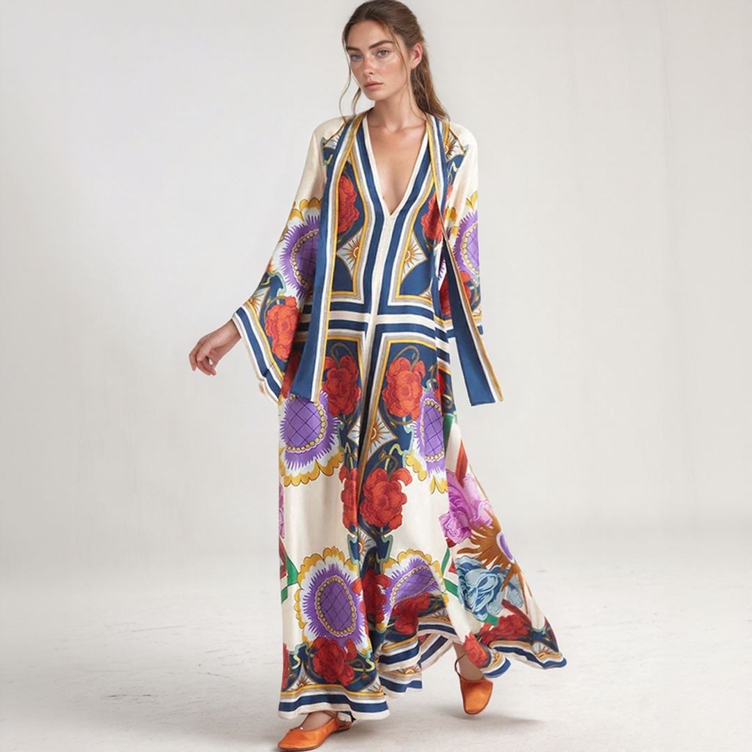 Djamila | Abito Maxi Kaftan Bohemien – Eleganza Informale e Fluida