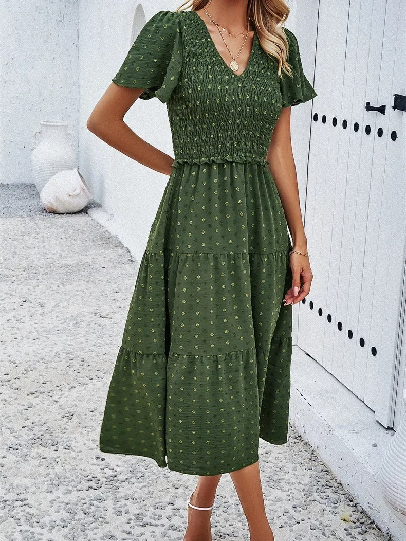 Sophie | Boheme Chic Kjole med Korte Ærmer