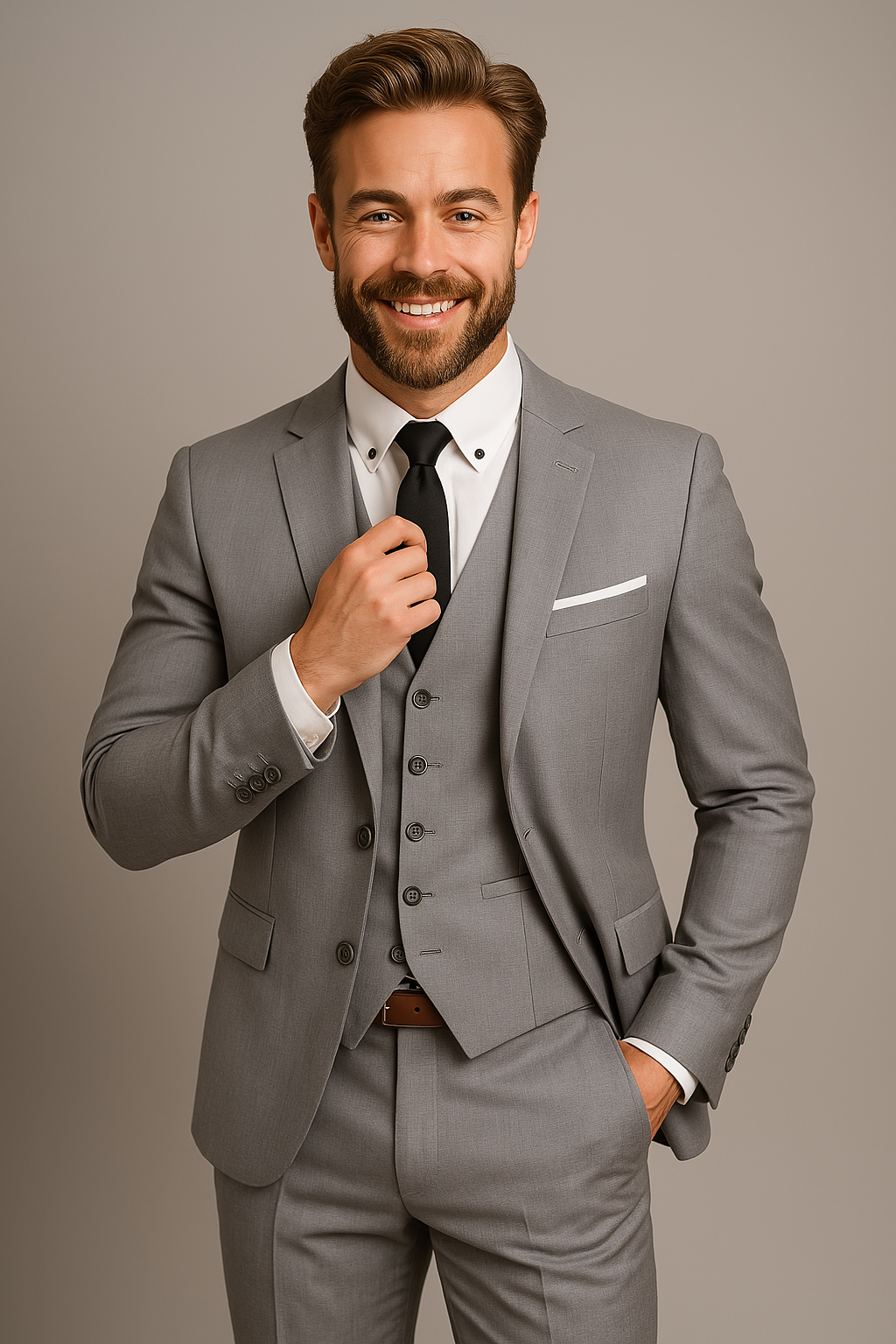 Emory | Férfi Háromrészes Slim Fit Elegáns Öltöny