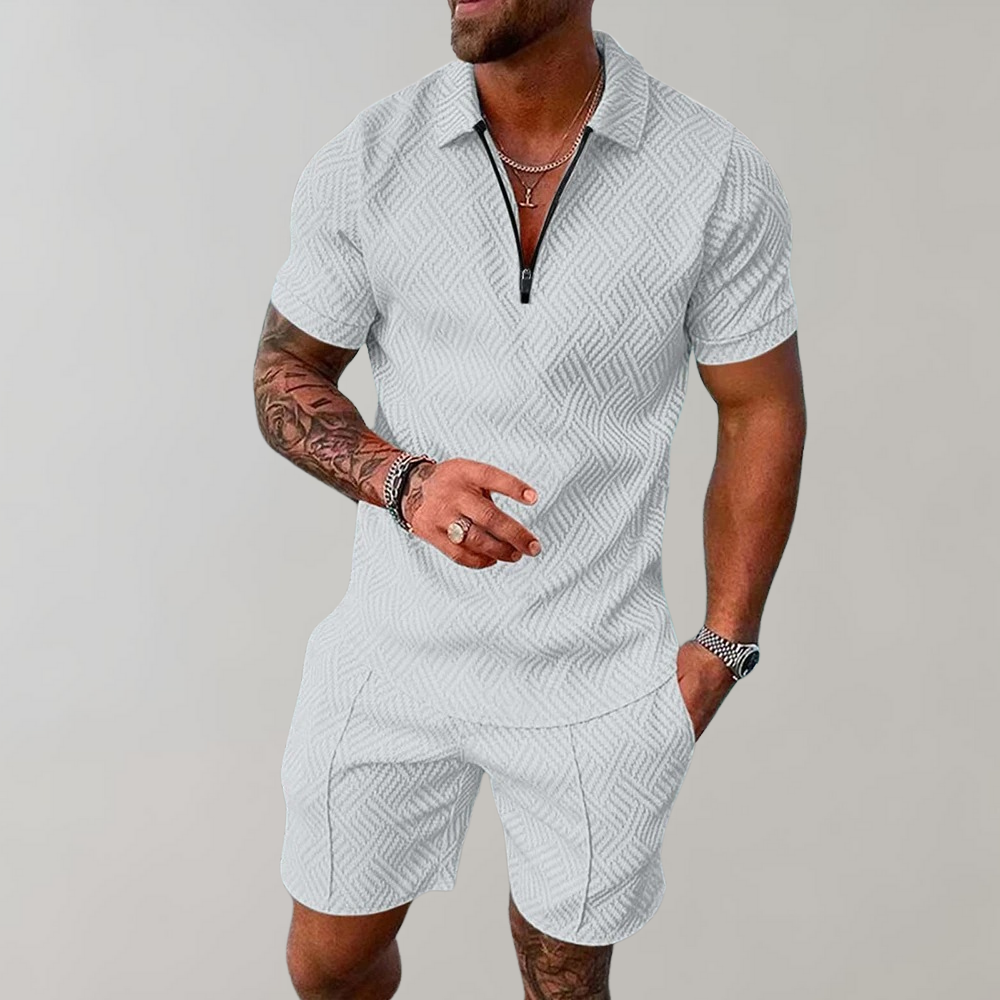 Soren | Elegant Zipped Ensemble Short Sleeves