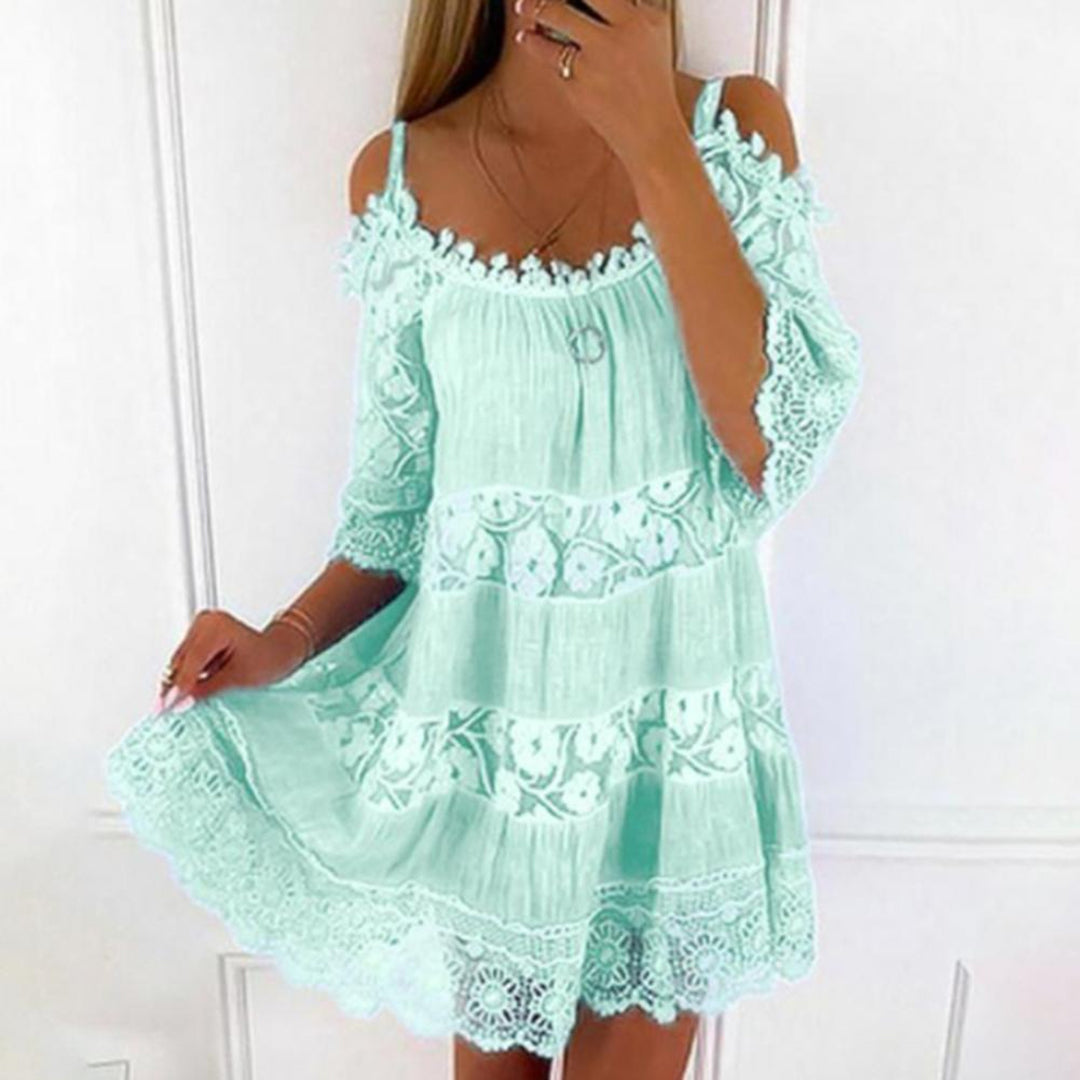 Laura | Bohemian Dress with Off-the-Shoulder - Light and Feminine Style