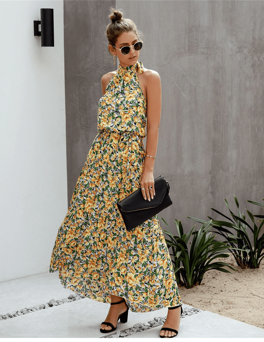 Judith | Bohemian Sommerkleid mit floralem Druck