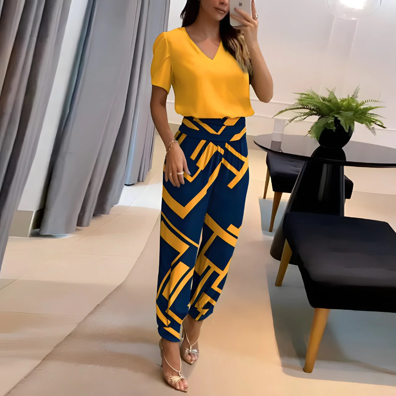 Clara|Elegantný set topu a nohavíc