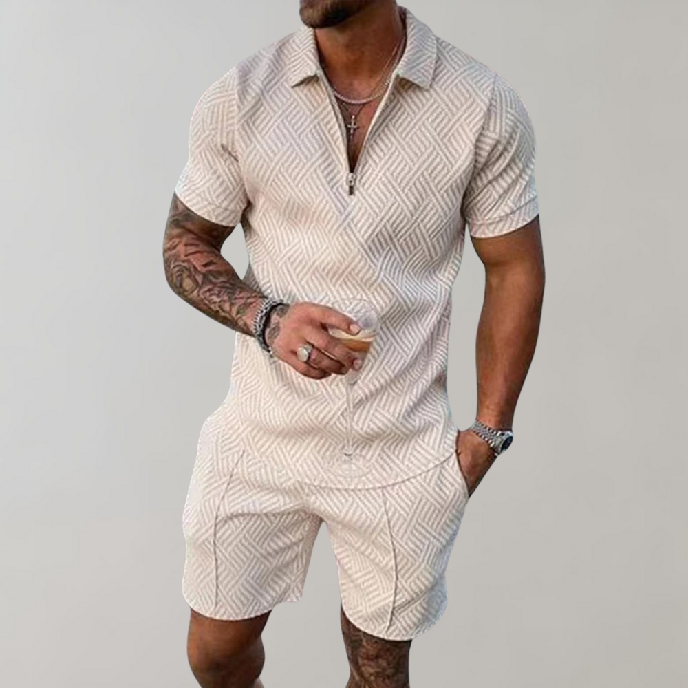 Soren | Elegant Zipped Ensemble Short Sleeves