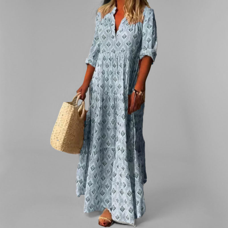 Chiara | Abito Lungo Bohemien – Comfort e Eleganza Naturale 