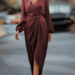 Marguerite | Chic Crossed Dress with Long Sleeves 