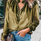 Viviane | Elegant Bluse til Kvinder – Rynket Krave og Chic Knaplukning 