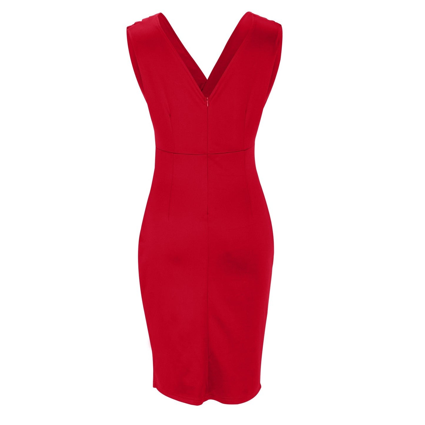 Elora | Rochie Midi Elegantă – Decolteu În V Și Croială Subtil Fendată 