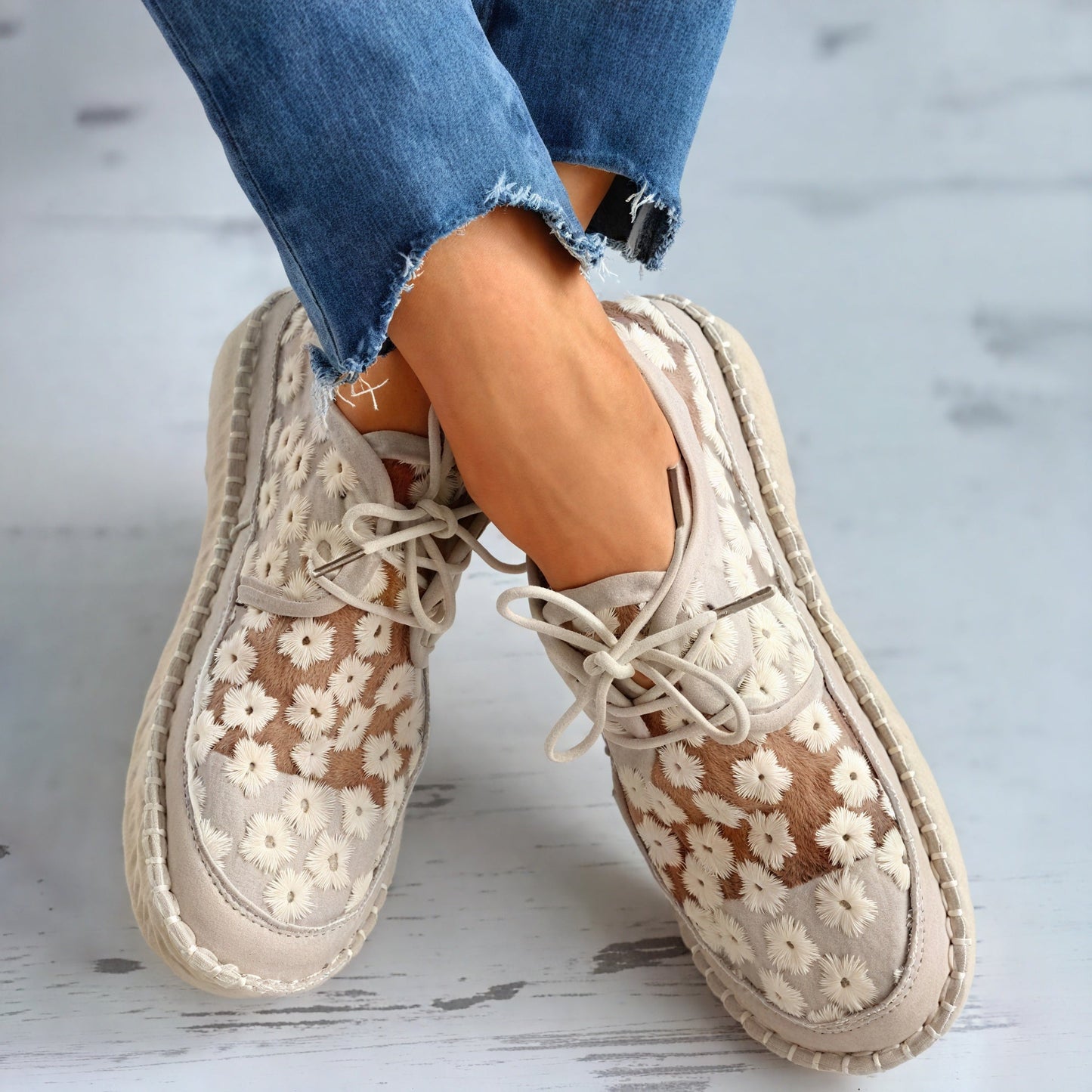 Bernice | Zapatos Transpirables – Tejido Floral y Elegancia 