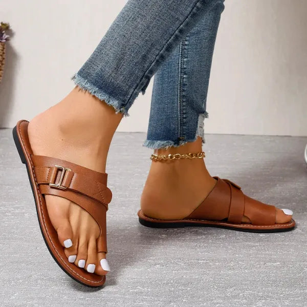 Louise | Sandalen Met Kruisband – Elegantie En Eenvoud Voor De Zomer 