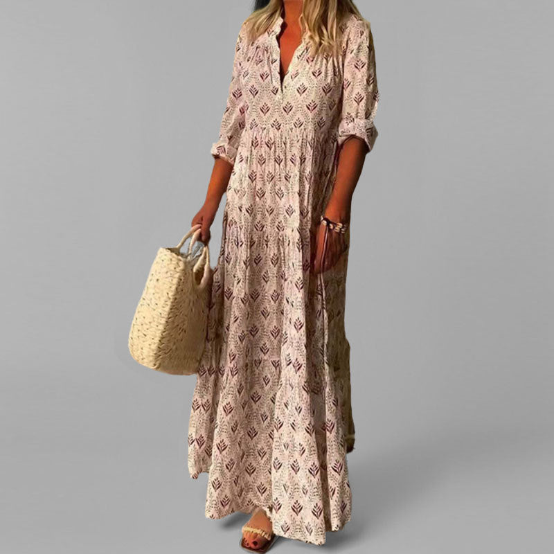 Chiara | Abito Lungo Bohemien – Comfort e Eleganza Naturale 
