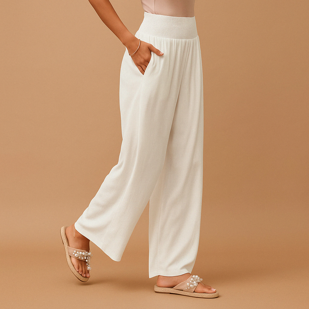 Gwenaëlle | Pantalon larg cu talie înaltă și stil lejer 