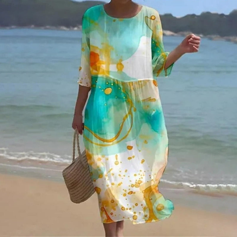 Maud | Vestido Midi Con Estampado Floral – Ideal Para La Temporada Cálida 