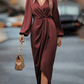 Marguerite | Chic Crossed Dress with Long Sleeves 