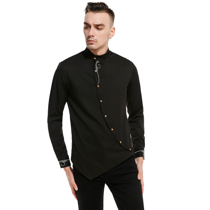 Massimo | Camicia Uomo Asimmetrica Collo Ufficiale 