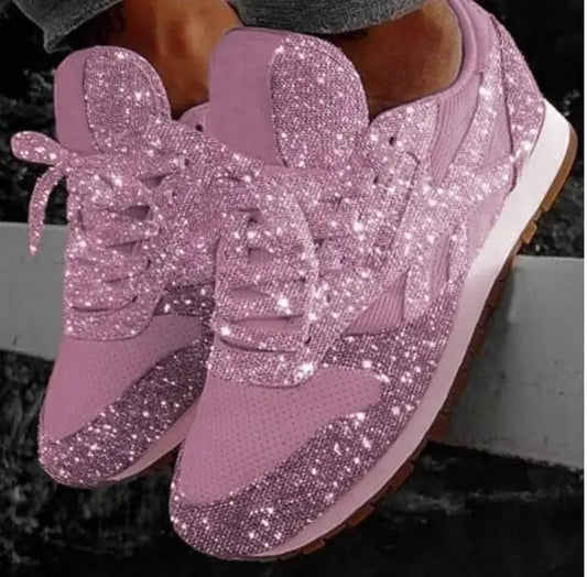 Wiam-Pink | Shiny Casual Shoes – Everyday Style with a Sparkling Touch 