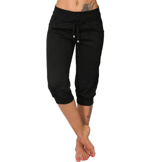 Delphine | Cropped Pants with Drawstring and Elastic Waist 