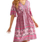 Ivana | Boho Dress With V-Neck and Print 