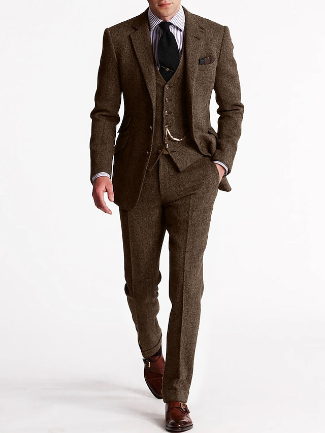 Amory | Traje de Hombre de Tres Piezas – Esprit Tweed Refinado 