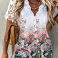 Bernice | Blus Blommig – V-ringning och Romantiska Detaljer 