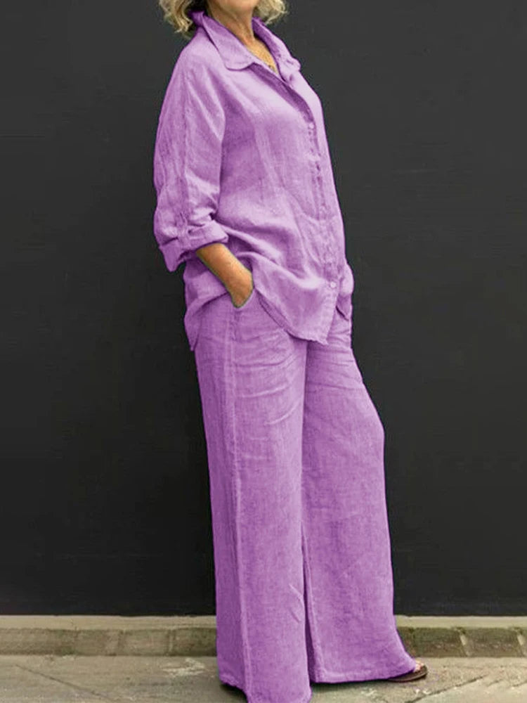 Gwendoline | Women's Buttoned Set – Oversized and Trendy Cut 