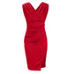 Elora | Rochie Midi Elegantă – Decolteu În V Și Croială Subtil Fendată 