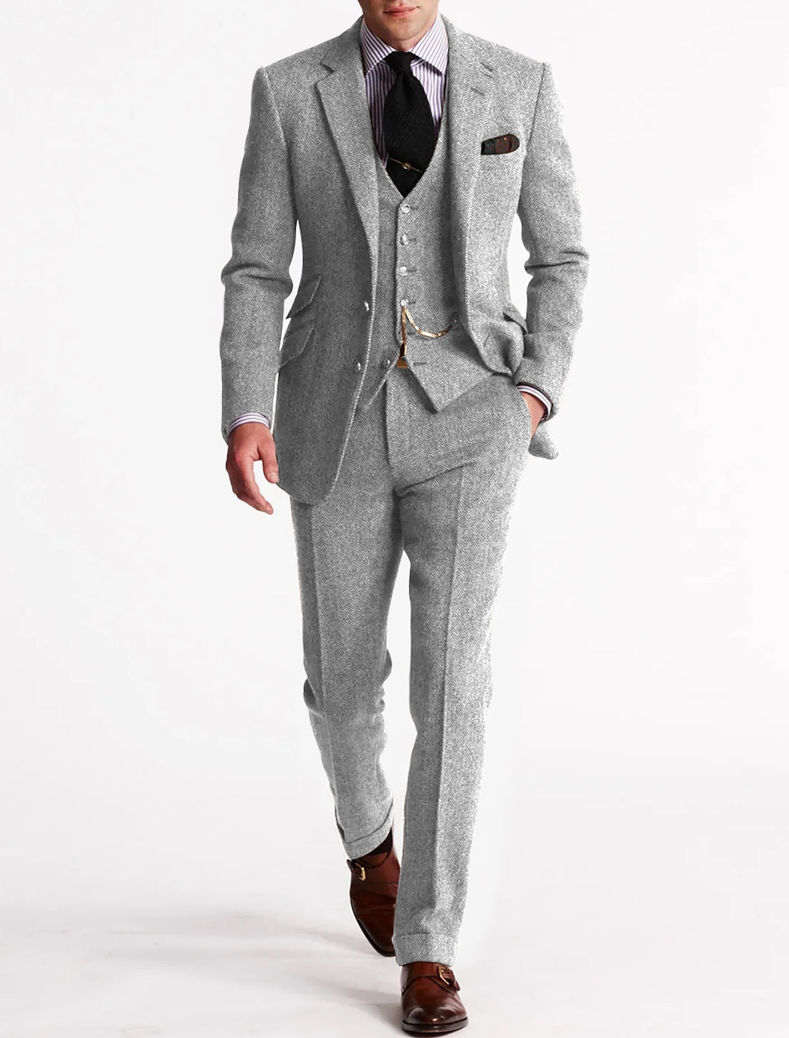 Amory | Traje de Hombre de Tres Piezas – Esprit Tweed Refinado 