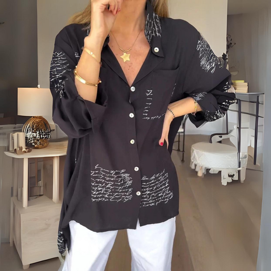 Sophie | Elegante Zomerblouse – Artistieke en Moderne Accenten 