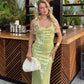 Cendrine | Rochie Strălucitoare Lungă – Bretele Subțiri Și Stil Chic 