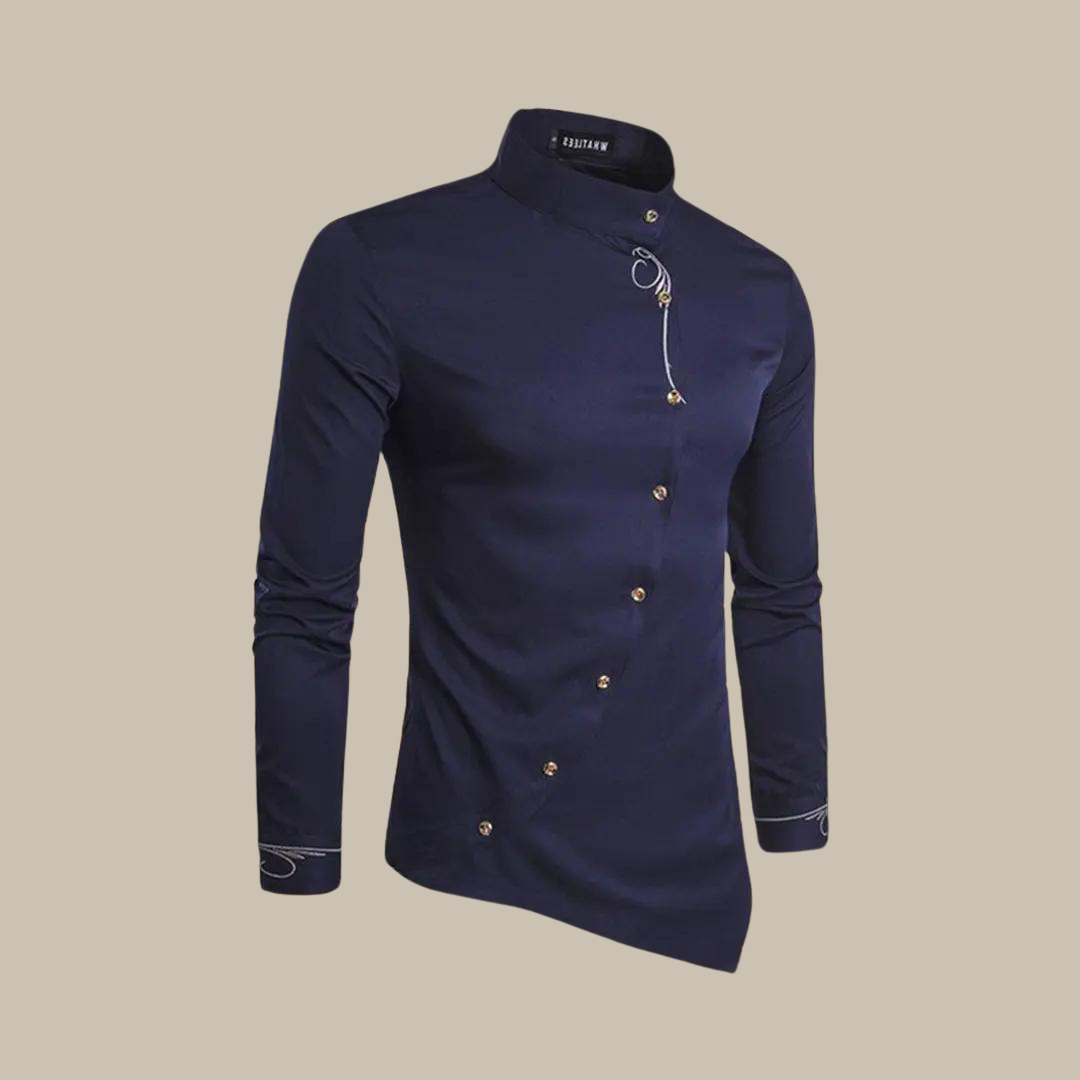 Massimo | Camicia Uomo Asimmetrica Collo Ufficiale 