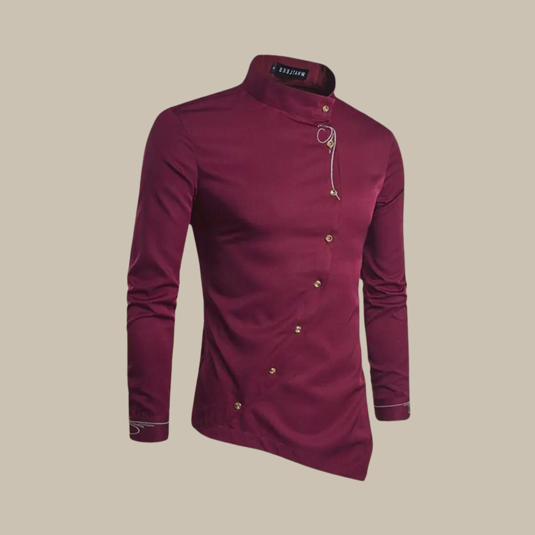 Massimo | Camicia Uomo Asimmetrica Collo Ufficiale 