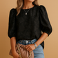 Claudie | Hoog Textuur Met Bloemenpatronen En Pofmouwen 
